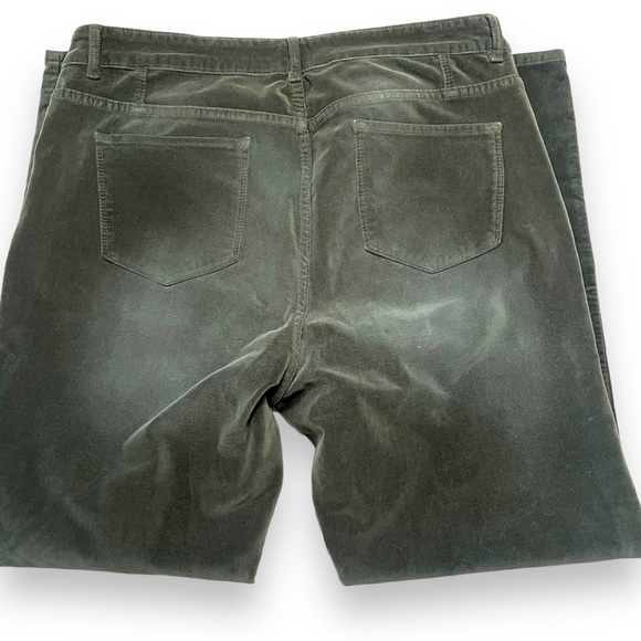 SOFT SURROUNDINGS Solid All Green Velvet Feel Pants Womens Size L Large 2at00 - Picture 3 of 6